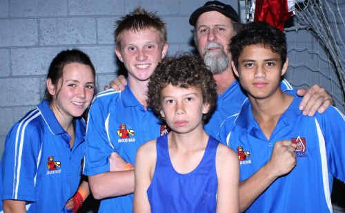 Blackwater boxers Sharni Smith, Brodie Scales, Sam Serio, Junior Lai and front Bobby Washington. Blackwater boxers Sharni Smith, Brodie Scales, Sam Serio, Junior Lai and front Bobby Washington.